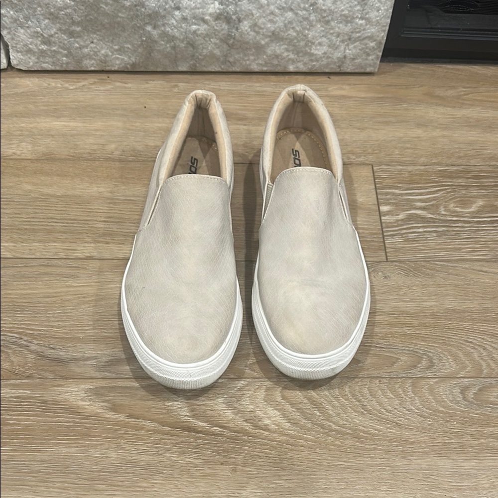 Beige Slip-On Sneakers